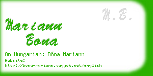 mariann bona business card